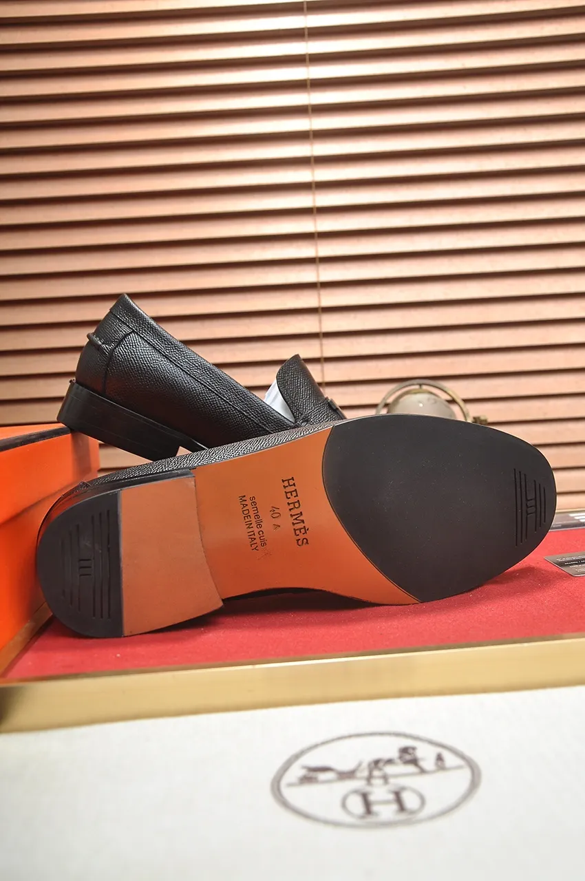 Men's shoes💰540💶[HERMES] (cowhide lining)🍀Italian top luxury🍀He does not pursue novel styles and gorgeous colors, but attracts the favor of successful men with his flawless, elegant and classic style. Formal leather shoes This very comfortable, simple and stable style allows you to easily match any style! The pattern is absolutely 1:1 refined from the original case, and we strive for excellence in materials, imported cowhide + cowhide lining💪💪💪extraordinary texture👍! .Code number: 38-45 (45 customized)
